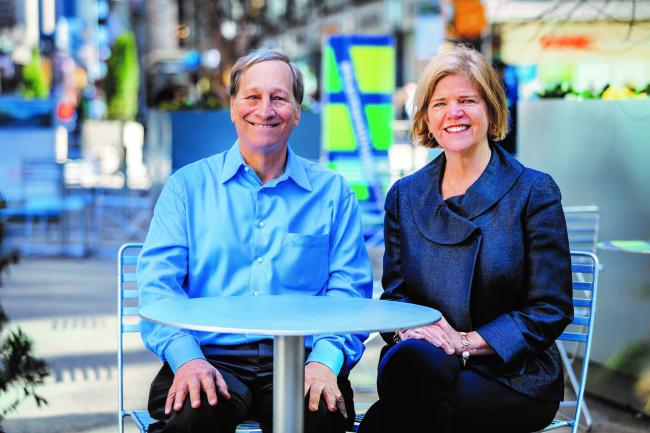 Garment District Alliance Board Chair Martin Meyer, and Barbara Blair, President.